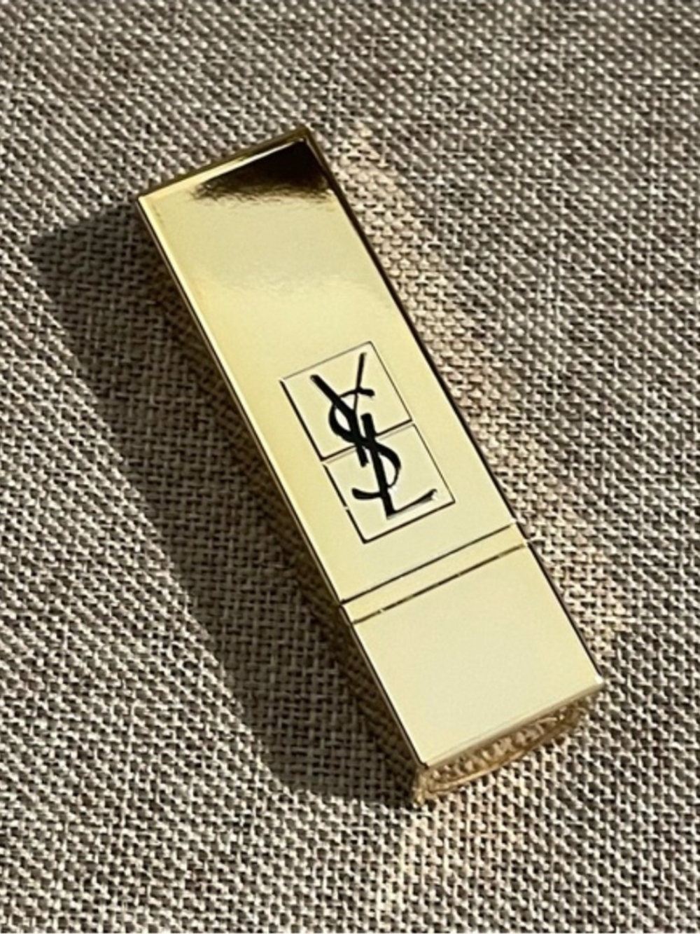 Yves Saint Laurent Travel Size Gold-tone Lipstick Case with Black YSL Logo